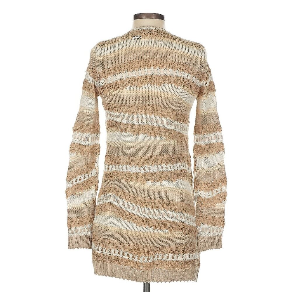 Vintage Y2K Victoria’s Secret Tan Coastal Grandmother Boho Crochet Knit Cardigan - Picture 11 of 16